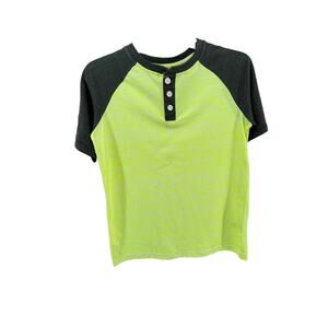 Rustic Blue Boys' Yellow Black Henley T-Shirt Youth Size Medium 10/12